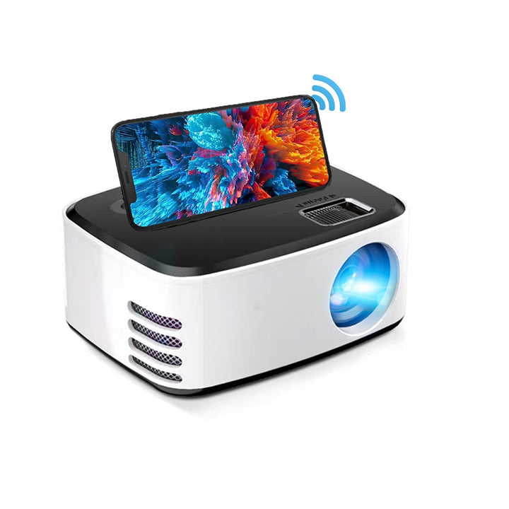 Kabelloser Mini Projektor, 1080P Wifi Projektor, kabelloser Projektor mit eingebauten Lautsprechern,