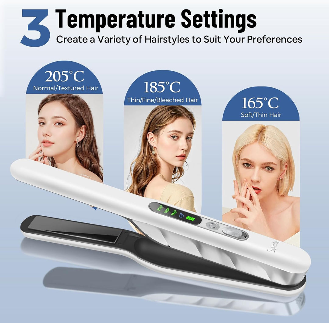 SUNMAY Voga Plus Glätteisen Kabellos mit Negativen Ionen, Titan Haarglätter und Lockenstab 2 in 1, T