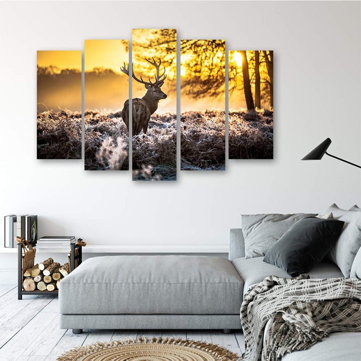 Feeby Frames, Leinwandbild, Bilder, Wand Bild - 5 Teile - Wandbilder, Kunstdruck XXL, TypA, 250x120