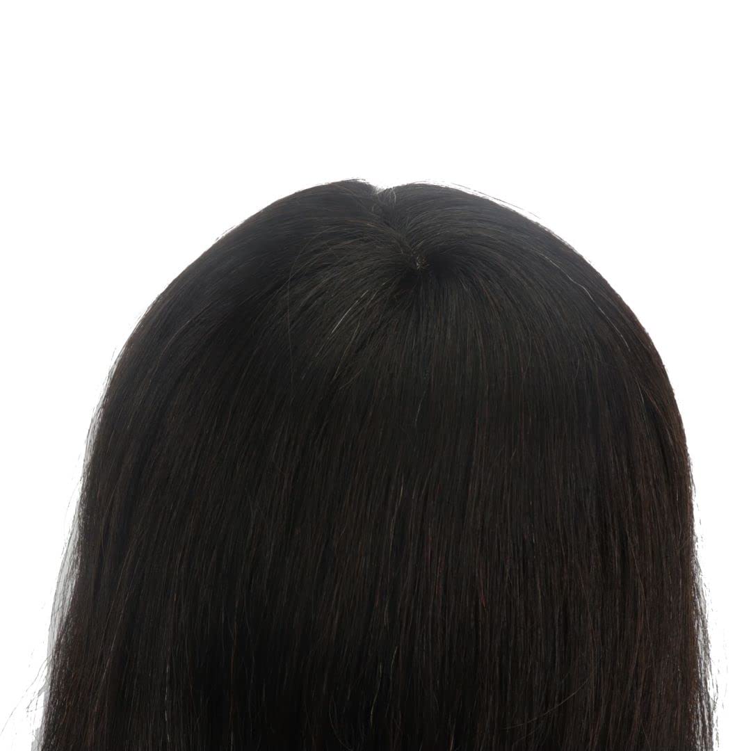 18 Zoll 100% menschliches Haar, braun und schwarz, zwei Haarfarben. Barber's Sport Kopf Modell mit l