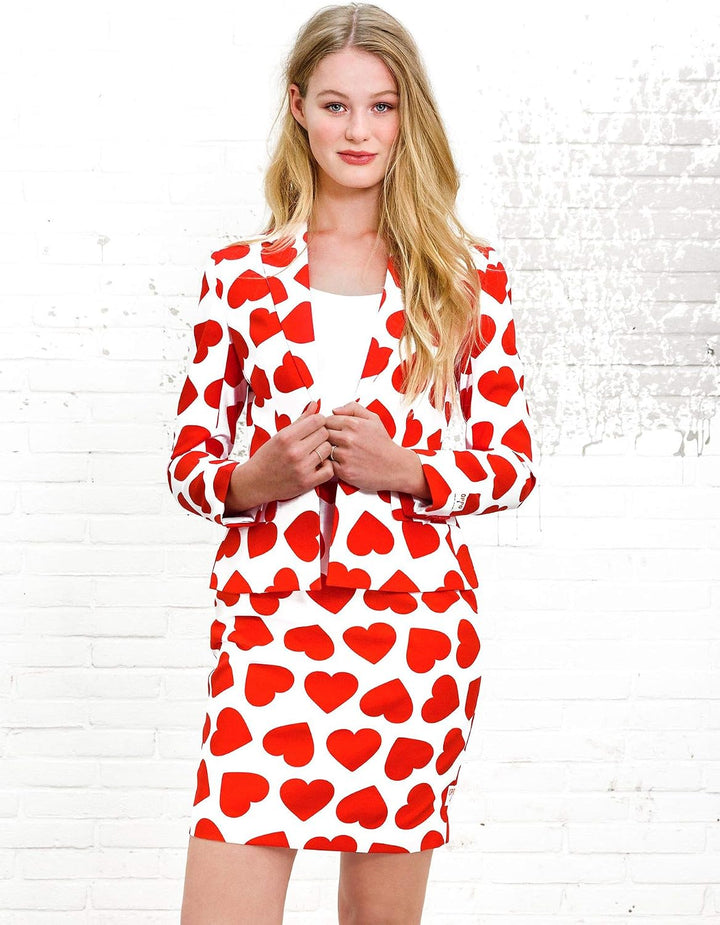 OppoSuits - Verrückter Anzug mit lustigen Prints für Damen - Komplettes Set: Jacke und Rock 32-34 Qu