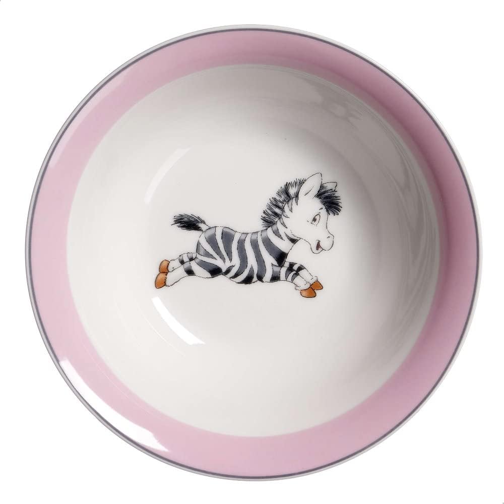 Kinderset Zebra 7tlg. MIT Gravur (z.B. Namen) personalisiertes Kinderbesteck + Kindergeschirr, Zebra