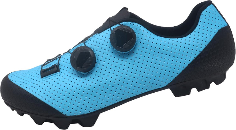 LUCK Panter Fahrradschuhe für MTB, mit Carbonsohle und doppeltem Drehverschluss. 42 EU Blau, 42 EU B