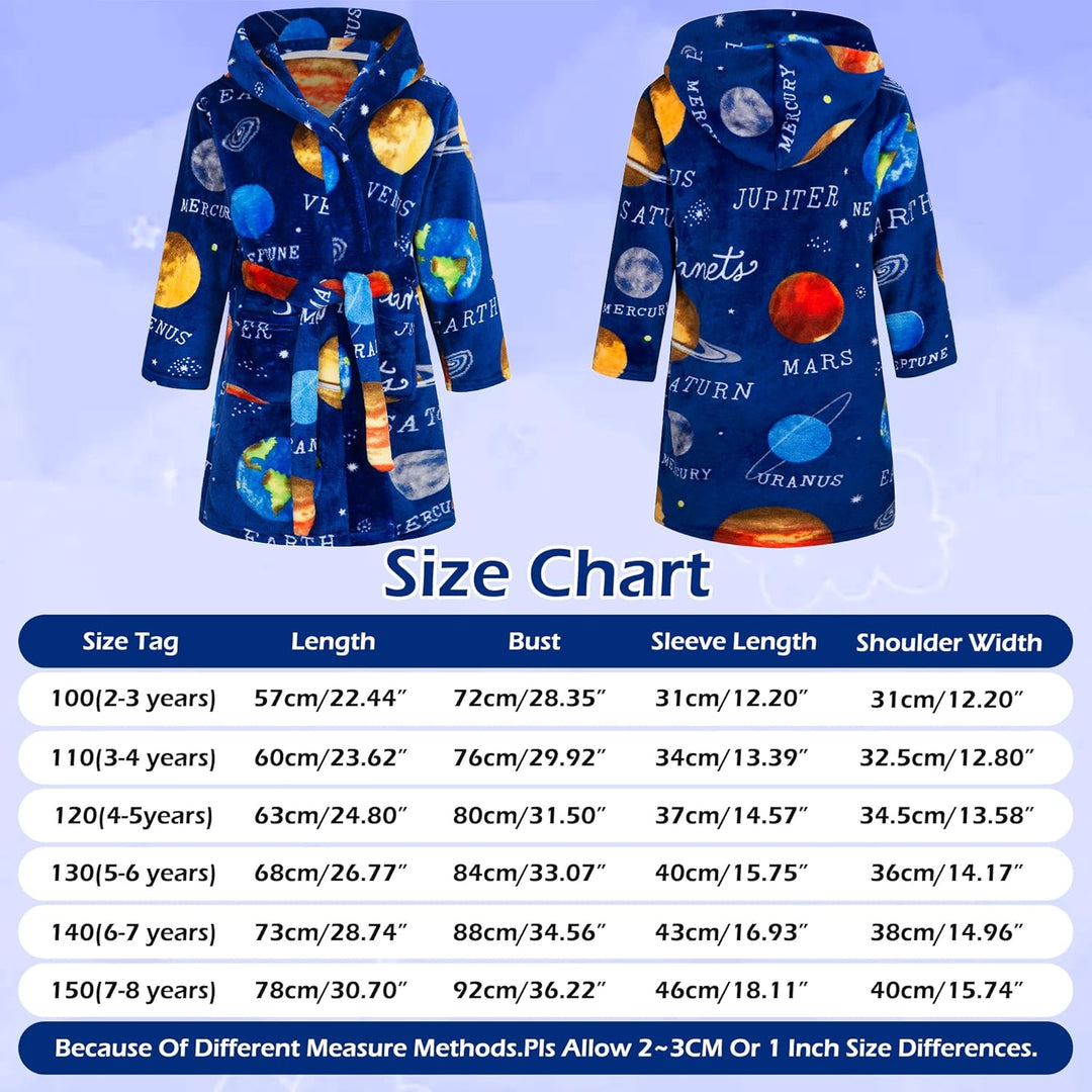 Bademantel für Kinder Mädchen Jungen Fleece Kinderbademantel mit Kapuze, Flanell Flauschig Morgenman