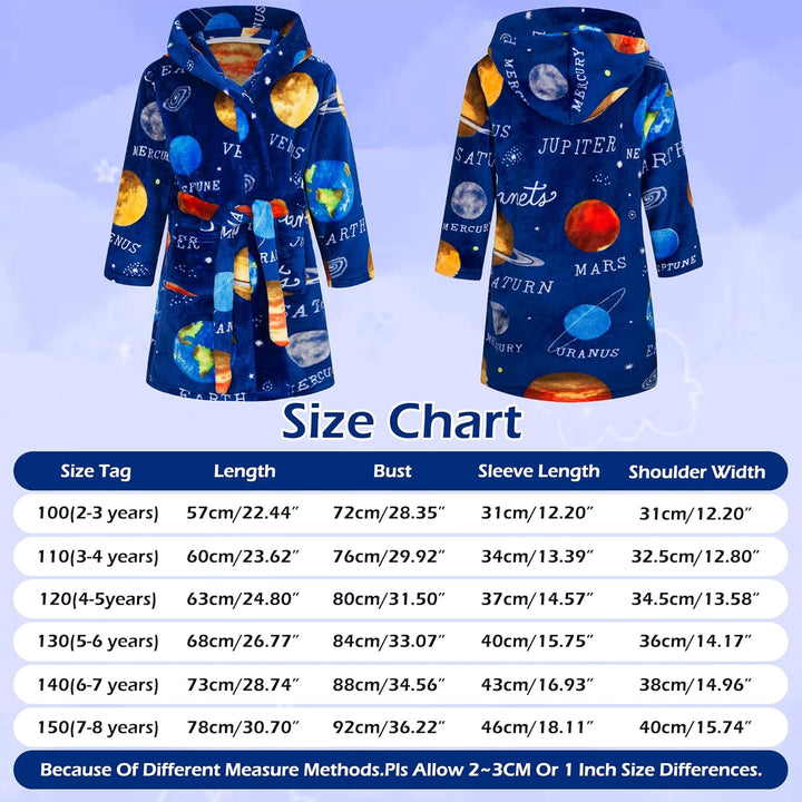 Bademantel für Kinder Mädchen Jungen Fleece Kinderbademantel mit Kapuze, Flanell Flauschig Morgenman