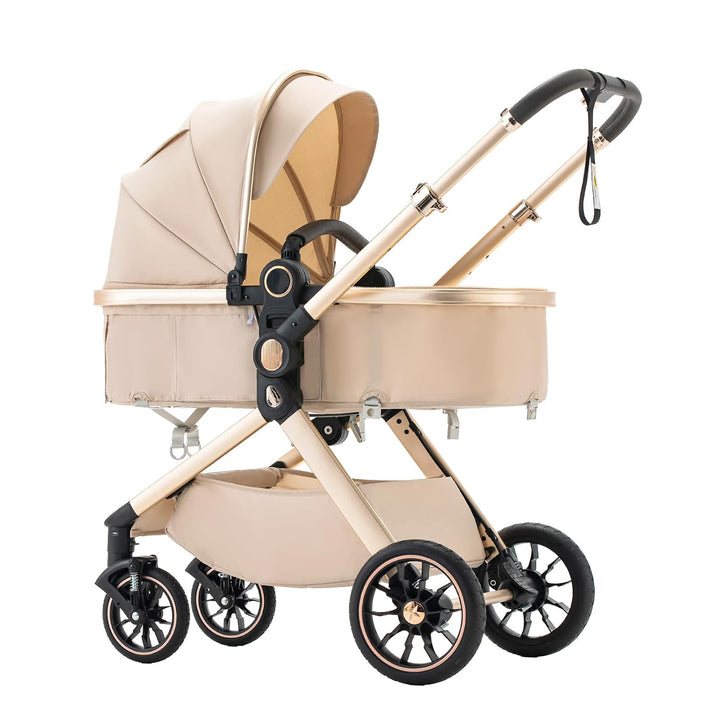 BEBBY Kinderwagen 3 in 1,Kinderwagen Buggy Mit Babyschale,Mit Höhenverstellbarer buggy Komplettset F