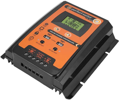 Keenso 12V/24V 30A/50A/70A MPPT Solarladeregler Solarpanel Batterieregler Dual USB LCD Display, 50A