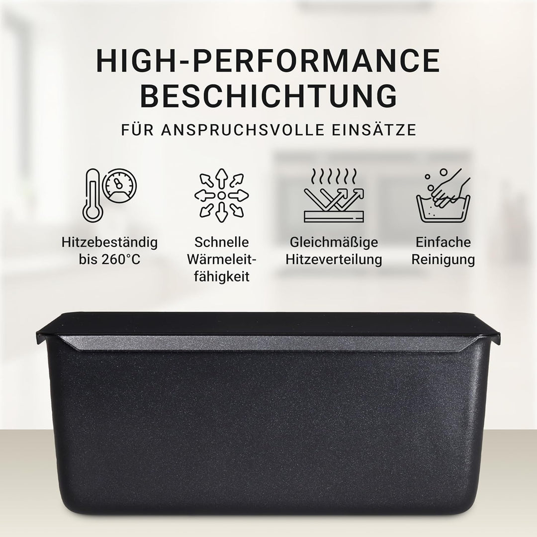 BREADLYST - Premium Brotbackform mit Deckel für Brot und Toastbrot - Backform Kastenform extra hoch,