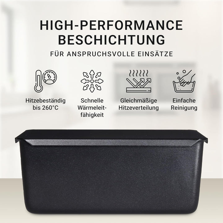 BREADLYST - Premium Brotbackform mit Deckel für Brot und Toastbrot - Backform Kastenform extra hoch,