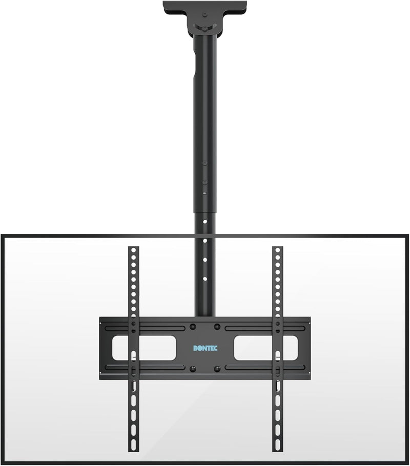 BONTEC TV-Deckenhalterung, neigbar und schwenkbar, 6-fache Höhenverstellung für 26-65 Zoll TV Decke,