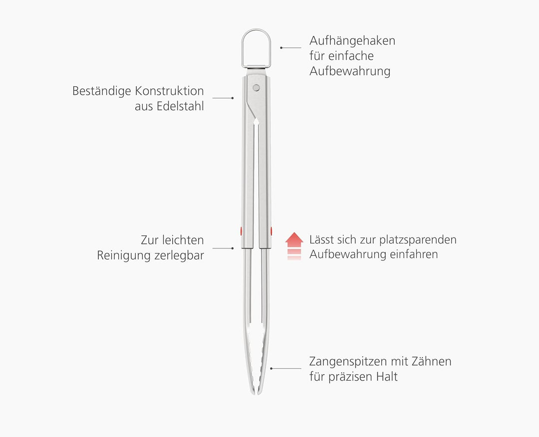Joseph Joseph GrillOut Edelstahl BBQ-Zange, Teleskopierbar für kompakte Aufbewahrung, Präzisionsgrif