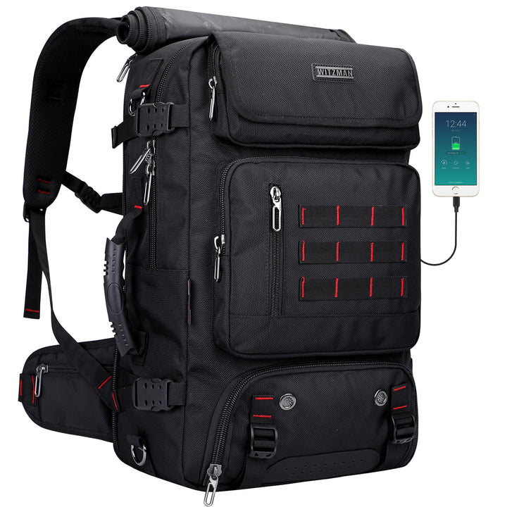 WITZMAN Reiserucksack Herren Gross Reisetasche Reiserucksack Handgepäck Flugzeug mit USB Ladeanschlu