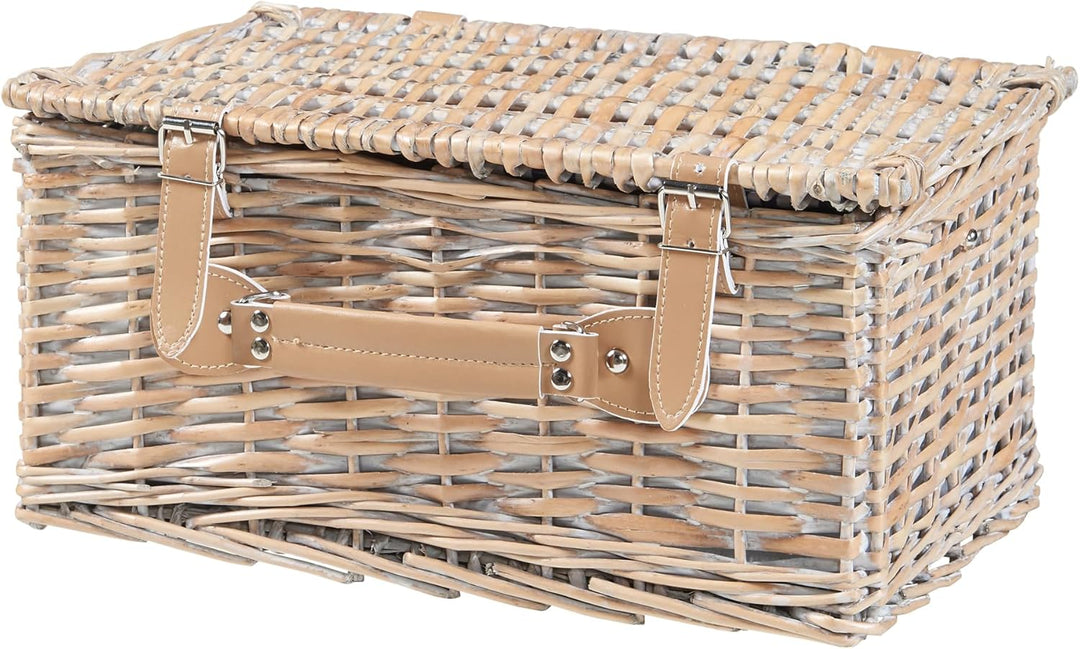 casa.pro Picknickkorb Lumparland Komplettset für 2 Personen mit Kühlfach Weidenkorb Picknickset aus