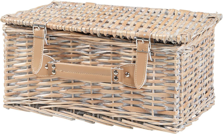 casa.pro Picknickkorb Lumparland Komplettset für 2 Personen mit Kühlfach Weidenkorb Picknickset aus