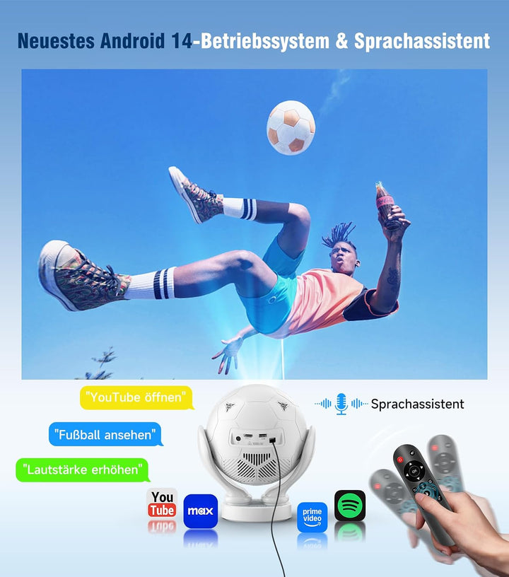 Magcubic Mini Beamer 4K mit Native 1080P Full HD &amp; 400 ANSI Lumen, Android 14 Portable Projektor ide