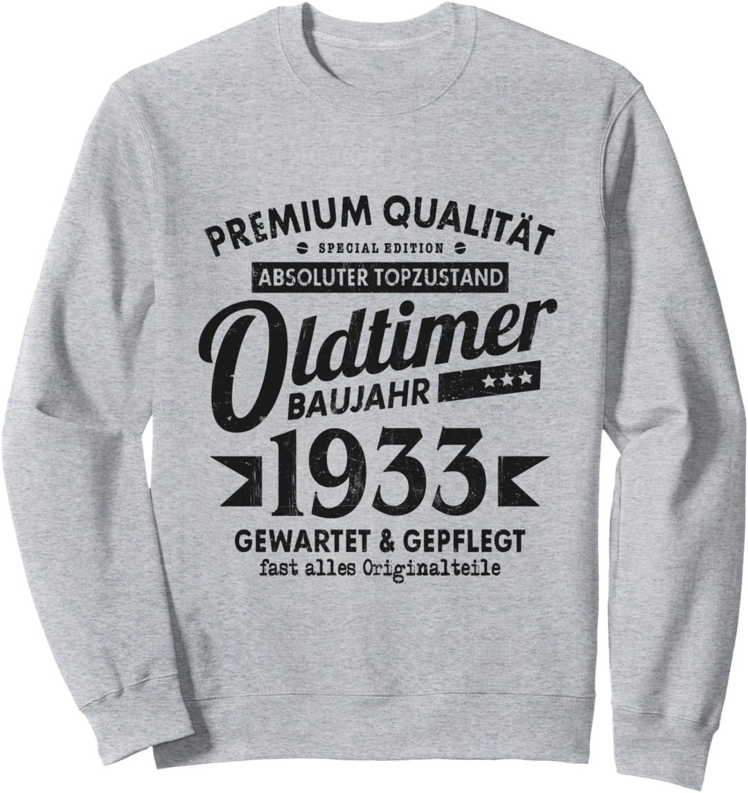 Vintage Oldtimer Baujahr 1933 Gewartet Gepflegt Geburtstag Sweatshirt
