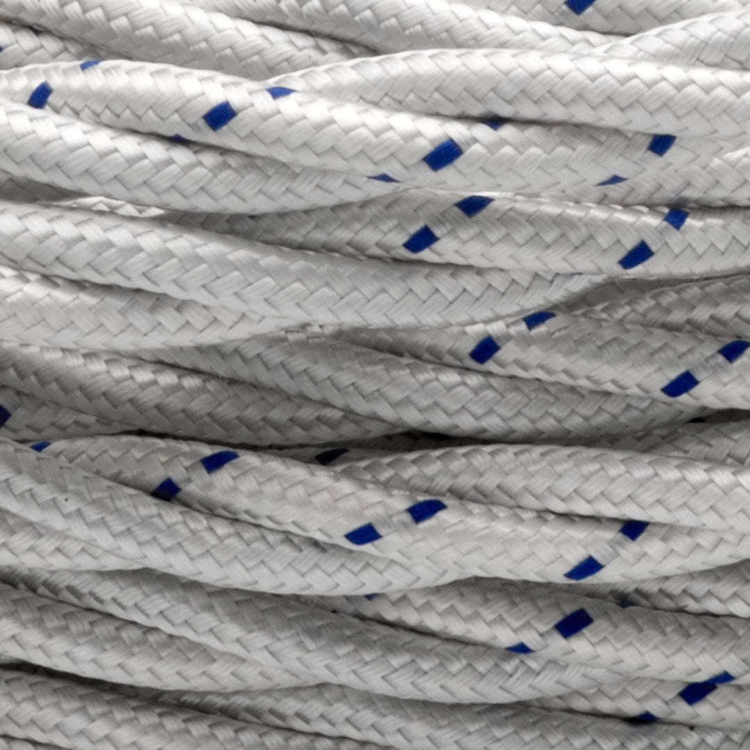 Amarcords - Textilkabel für Lampen WEISS, geflochten, Seide, 10 Meter, mit Erdung 3x0,75 - Stoffkabe