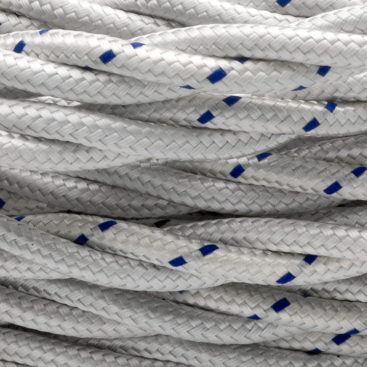 Amarcords - Textilkabel für Lampen WEISS, geflochten, Seide, 10 Meter, mit Erdung 3x0,75 - Stoffkabe