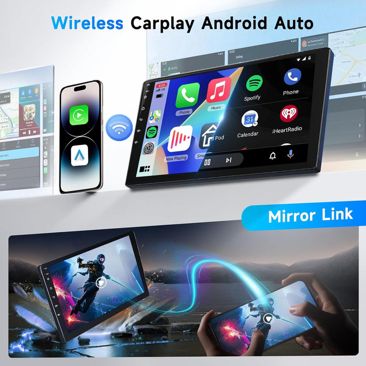 Podofo Android Autoradio für Peugeot 308 408 2010-2013, 9" Touchscreen Carplay Android Auto WiFi Blu