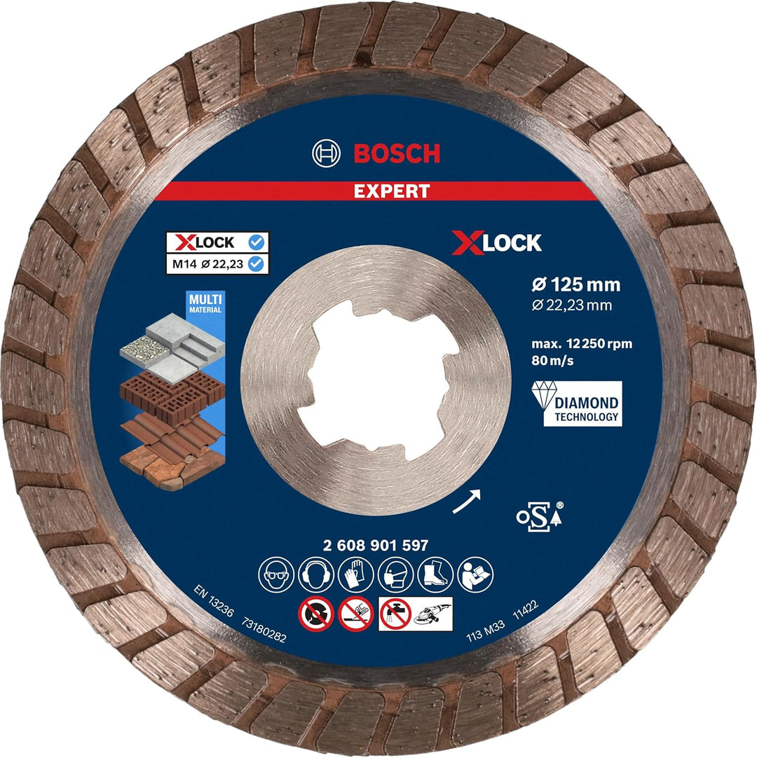 Bosch Accessories Bosch Professional 1x EXPERT MultiMaterial X-LOCK Turbo Diamanttrennscheiben (für