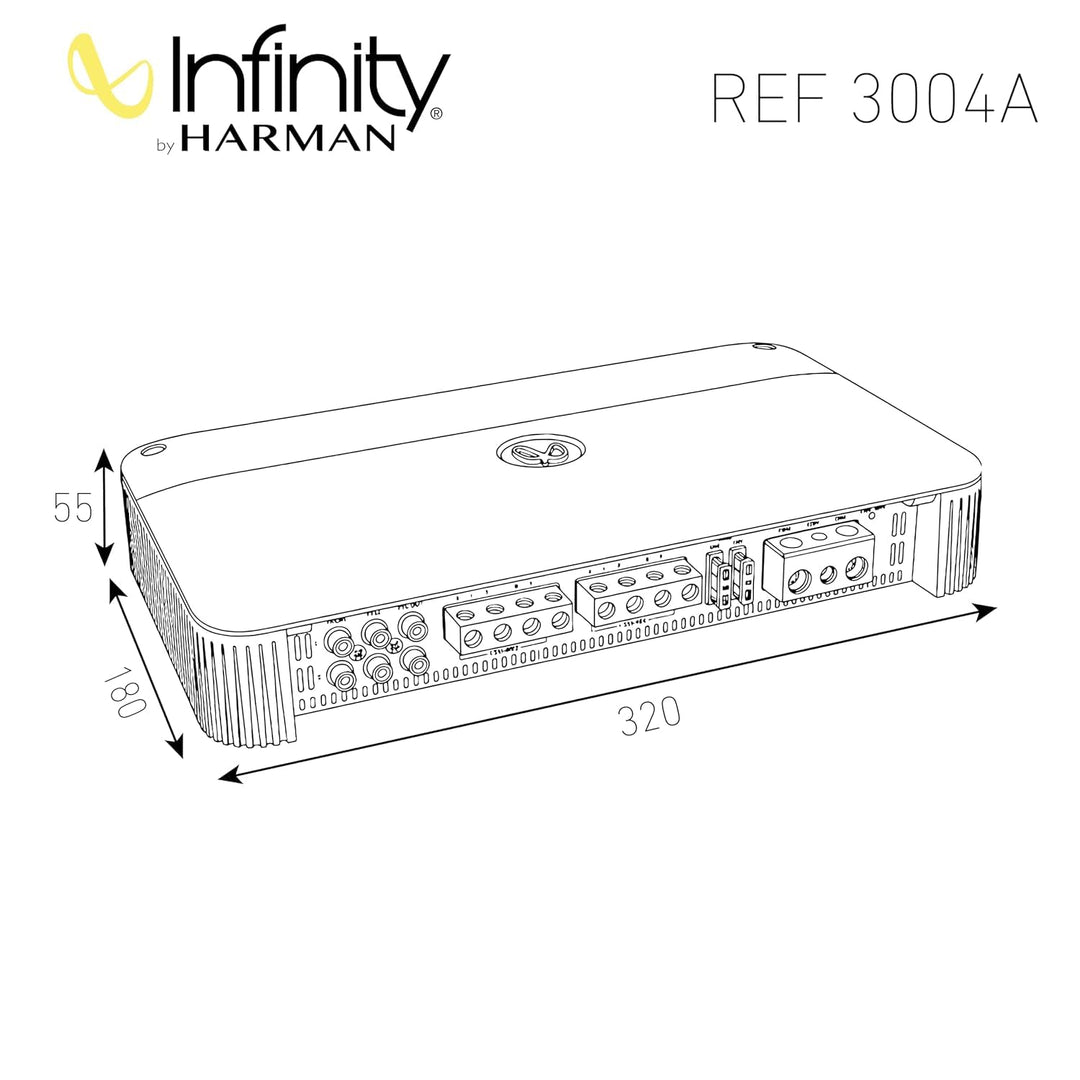 Infinity Referenz 3004A || Hohe Leistung || Auto 4-Kanal-Verstärker || 75 Watt RMS x 4 Klasse H Vers