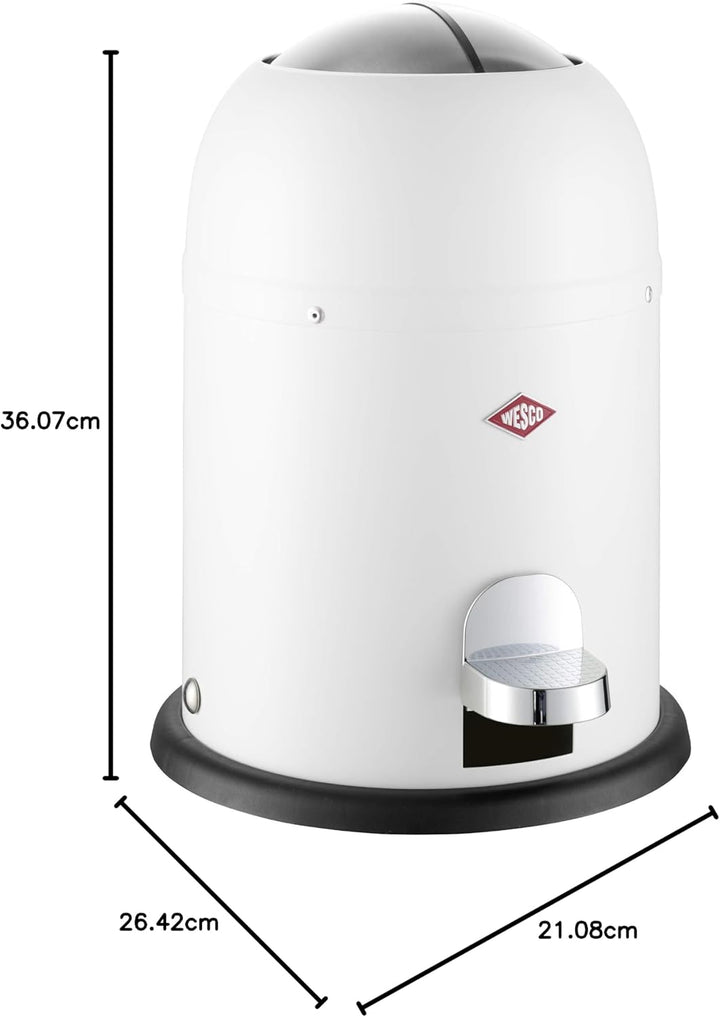 WESCO Mini Master Abfalleimer 6 L, Weiss Matt, Weiß Matt