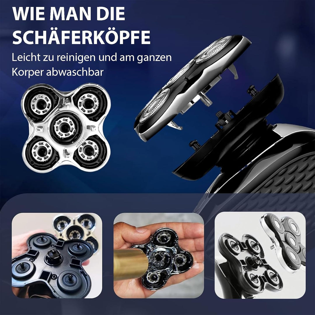 2 Stück Ersatzköpfe für Remington Balder Kopfrasierer XR7000/XR1500/XR1501-5-fach Dual Track Scherkö