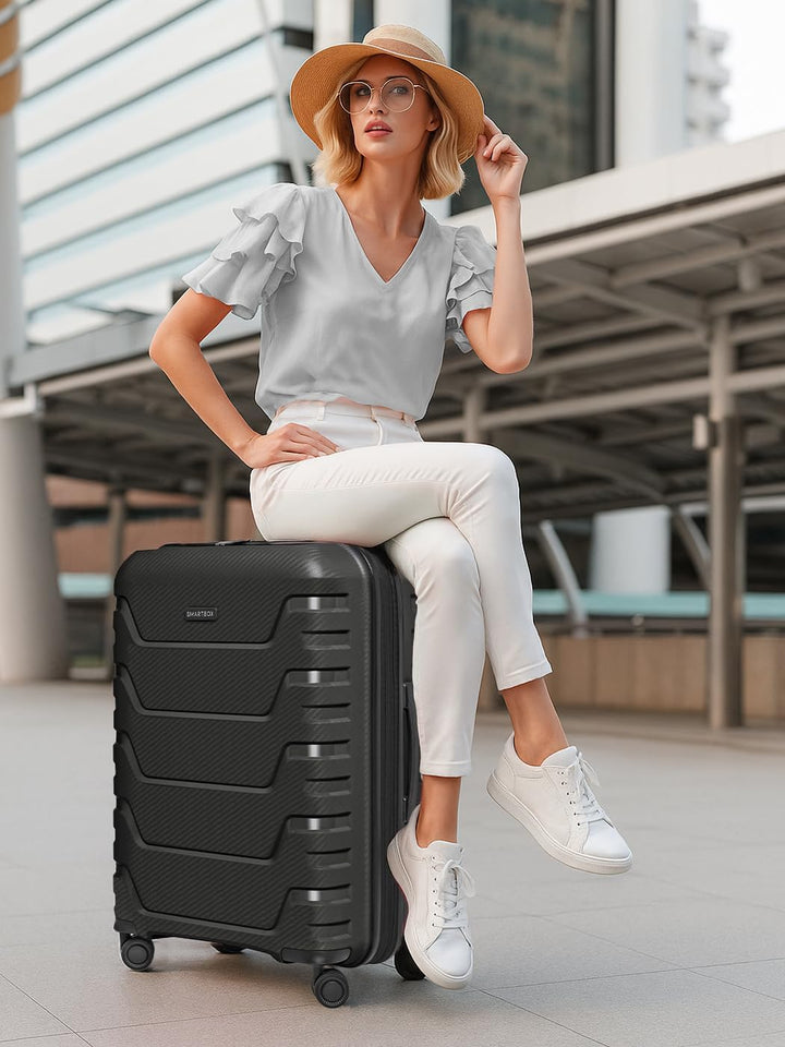 Smartbox Koffer M Erweiterbar 66 cm, 71–80L Reisekoffer Check-in, Hartschalen Trolley leicht 3,8 kg