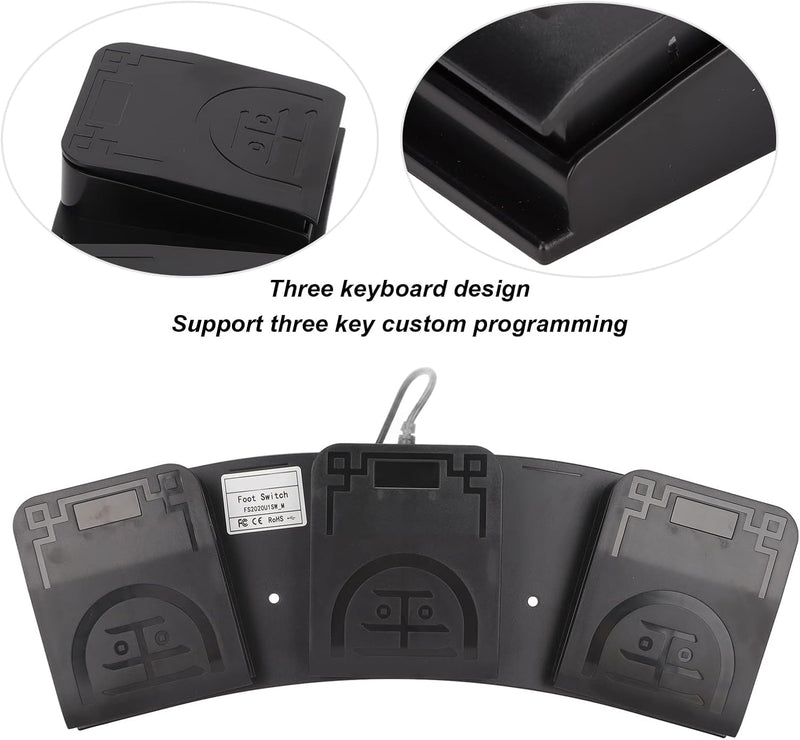 Triple Keys USB Fusspedal, Mechanischer Schalter, MIDI Controller, programmierbare Computertastatur,