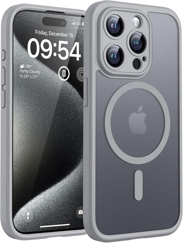 TOCOL 3 in 1 für iPhone 15 Pro Hülle für Magsafe, [Vollständiger Kameraschutz] [Schutz in Militärqua