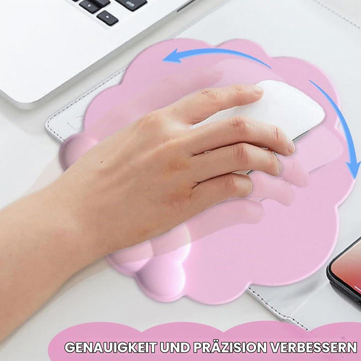 Delmkin Wolken Mauspad mit Handgelenkauflage Set Ergonomisch Mousepad Handgelenkstütze Tastatur Hand