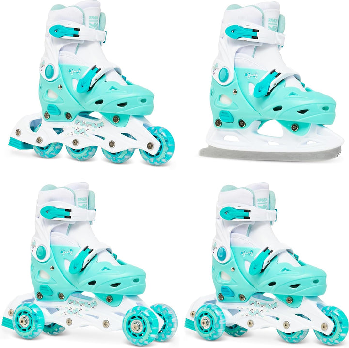 RAVEN 4in1 Inline Skates Triskates Rollschuhe Schlittschuhe Inliner für Kinder Mädchen Jungen verste