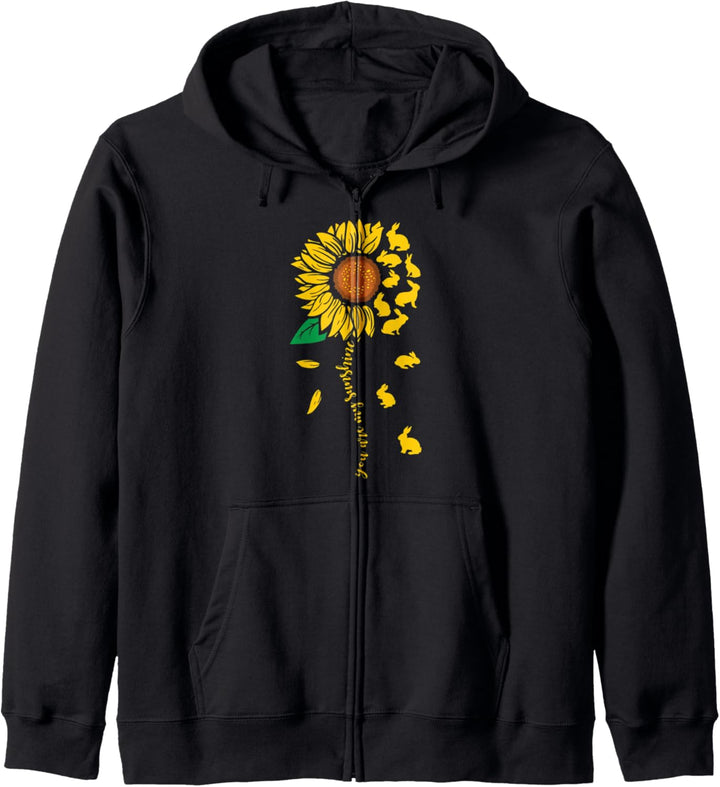 Lustige Hasen Sonnenblume You Are My Sunshine Kaninchen Kapuzenjacke