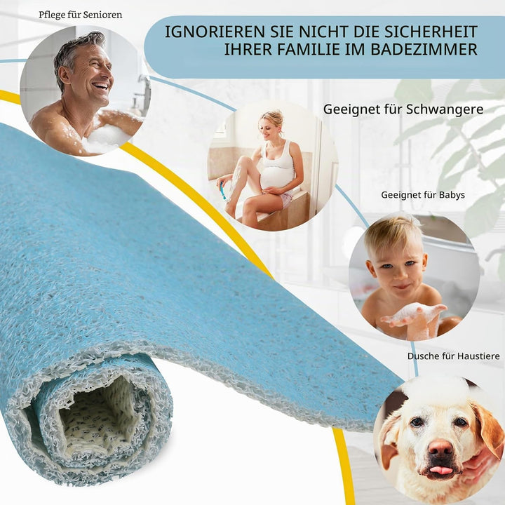 Antirutschmatte Dusche 60x60 cm, Weich Komfort, Duschmatte rutschfest, Antibakterielle Badematte mit