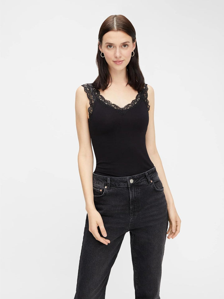 PIECES Damen Top S 2x Weiss, 1x Schwarz, S 2x Weiß, 1x Schwarz