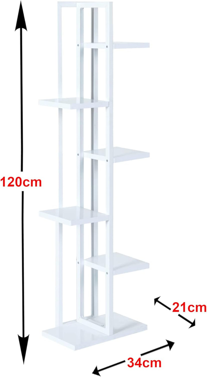 [en.casa] Blumenständer Tohmajärvi 6 Ebenen Blumenregal 120 x 34 x 21 cm Pflanzenständer Indoor Pfla