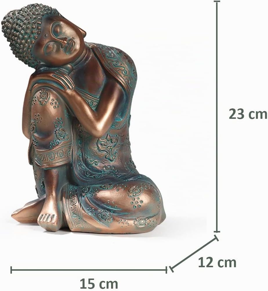 Vivi Idee schlafende Buddha Figur Statue Skulptur, Tischdeko Meditation Thailand, Deko Wohnzimmer Ba