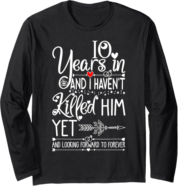 10th Wedding Anniversary for Her & Wife 10 Years of Marriage Langarmshirt