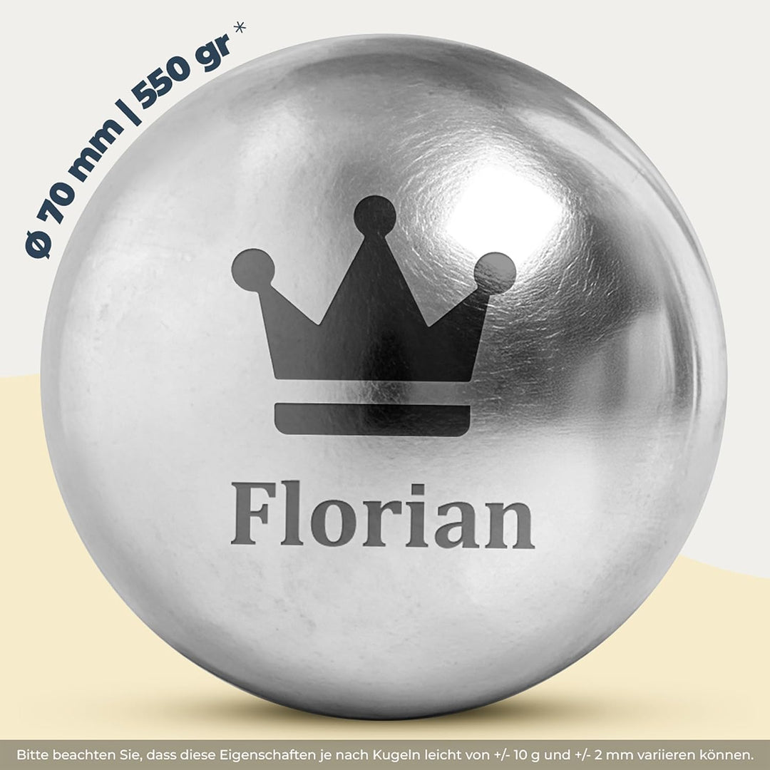 KDO MAGIC - Boccia Kugeln personalisiert - 3 Kugeln 720g - Pétanque - Kostenlose Tasche - Geschenkid