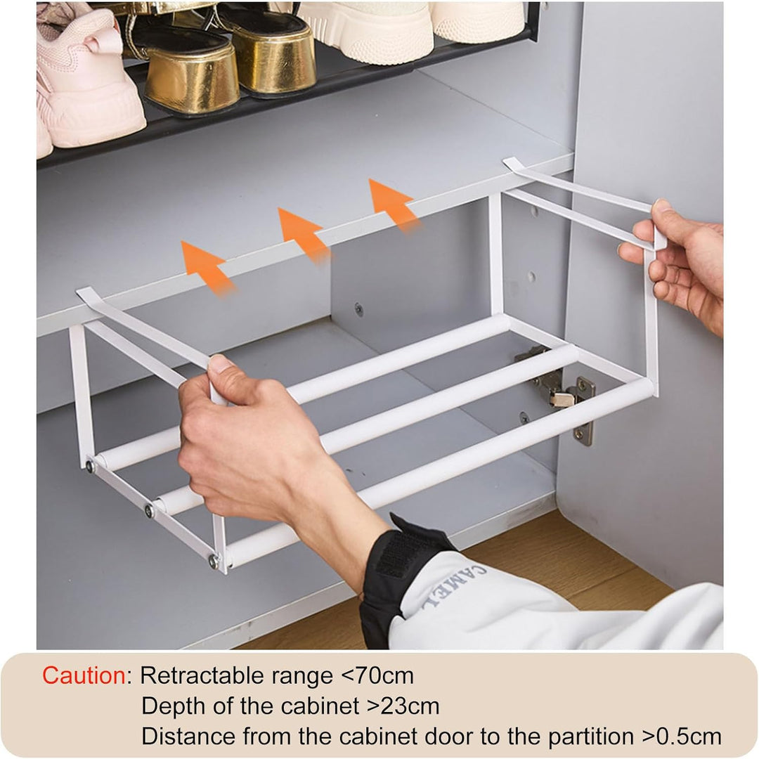 ViWaVee Hängendes Schuhregal Organizer im Schrank, Erweiterbarer 40-70cm Regal Organizer unter den S