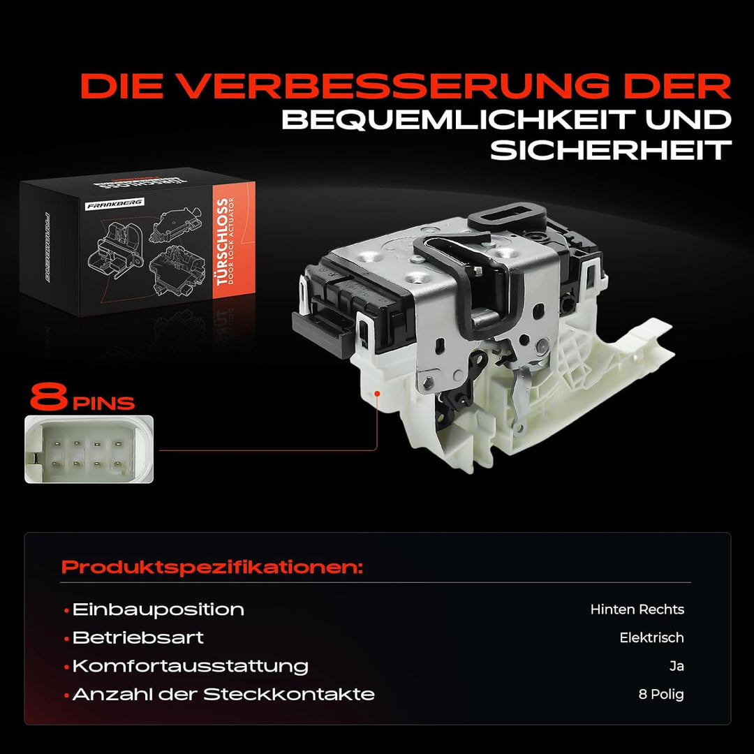Frankberg Türschloss Autoschloss Voren Rechts Kompatibel mit Sprinter 3,5-T Bus B906 311 313 318 324
