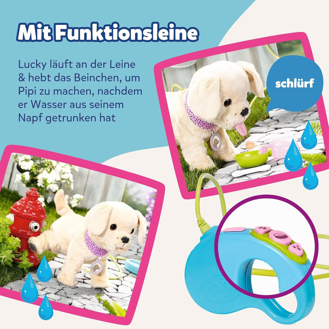 BABY born Mein Hund Lucky mit 5 verschiedenen Funktionen, für Kinder ab 3 Jahren, funktioniert mit B
