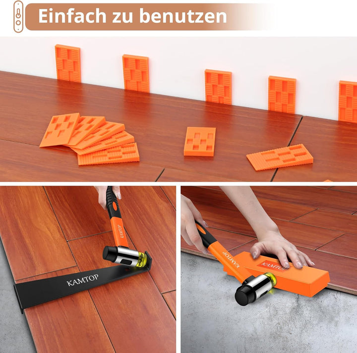 Kamtop 63 tlg.Verlegeset Parkett Nivelliersystem Laminat Parkett Holzfussboden Installations Set Lam
