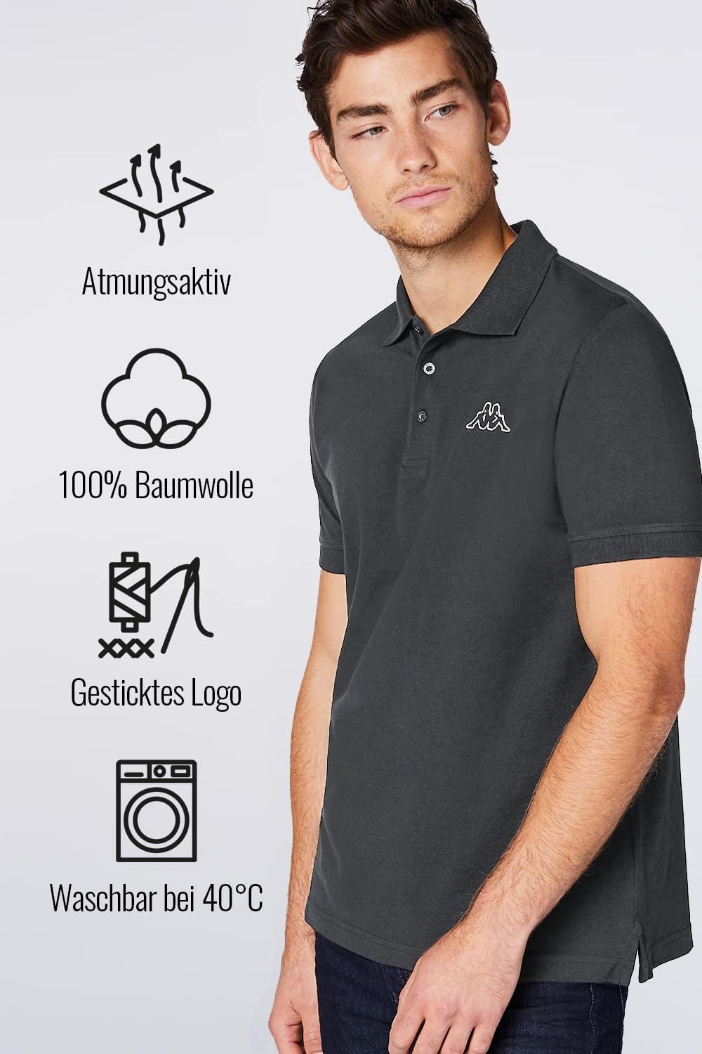 Kappa Herren Polo Shirt VENIST im 2er Pack in M - 5XL | Polo-Hemd mit Logodruck | Basic Poloshirts f
