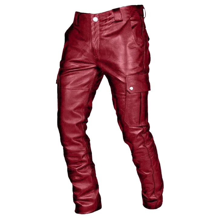 SOOUICKER Lederhose Herren Cargo Lederhose Herren Modern Braun Lederhose Herren Outdoor Regular Fit