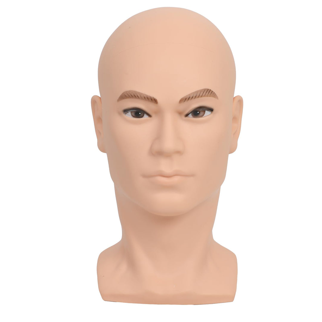 Male Mannequin Head Professional Bald Manikin Head Training Head for Wigs Display Mask Display Hat D
