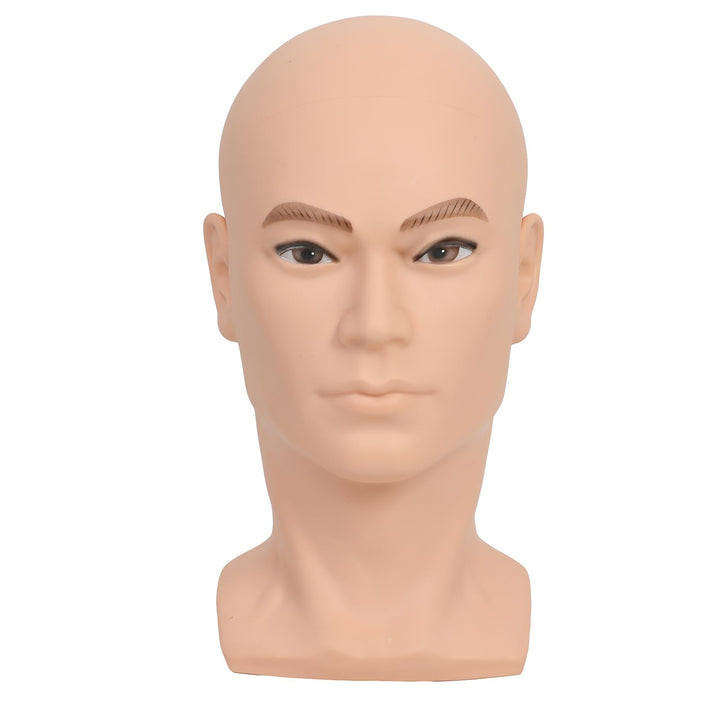 Male Mannequin Head Professional Bald Manikin Head Training Head for Wigs Display Mask Display Hat D