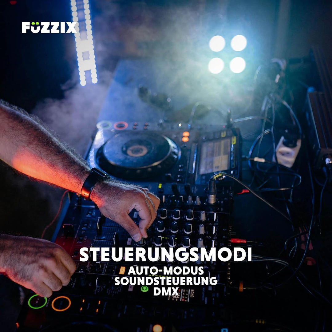 Fuzzix PLF20 - LED Par Strahler, 2er Set - 4x 12 Watt LEDs - Discolicht Partylicht, RGB Strahler mit