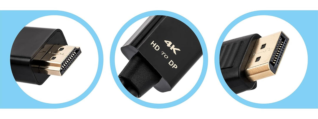 Reagle HDMI zu DisplayPort Kabel 4K 60Hz - Einweg-Übertragung, Plug &amp; Play, USB-A Stromversorgung, U