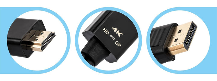 Reagle HDMI zu DisplayPort Kabel 4K 60Hz - Einweg-Übertragung, Plug &amp; Play, USB-A Stromversorgung, U